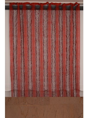 Akça Tekstil İtalyan Model Kırmızı Çift Renk İp Perde Hazır İp Perde 270 x 310 cm.