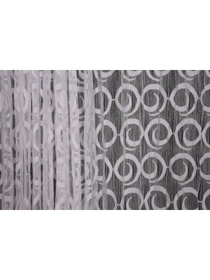 Akça Tekstil Vakko Model Beyaz Renk İp Perde Hazır Düğmeleri Dikilmiş İp Perde 300 x 270 cm.