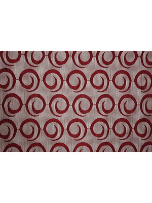 Akça Tekstil Vakko Çift Renk Kırmızı İp Perde Hazır Düğmeleri Dikilmiş İp Perde 300 x 270 cm.
