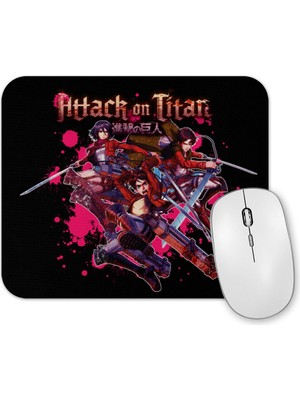 Baskı Dükkanı Attack On Titan Eren Levi  Mikasa Mouse Pad