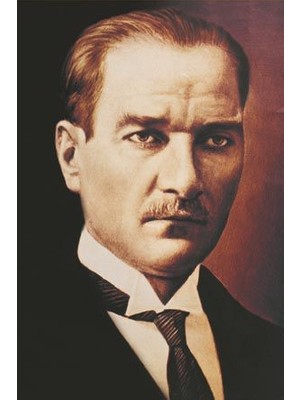 Asilmeydan Sivil Takım Elbiseli Gazi Mustafa Kemal Atatürk Portre Poster Bayrak 100 x 150 cm