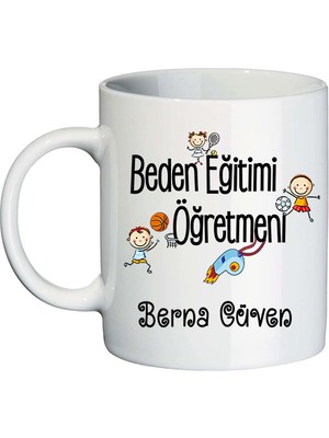 Biresimden  Beden Eğitimi Öğretmenine Öğretmenler Günü Hediyesi Isimli Kupa Bardak