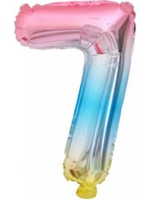 Parti Sürprizi 7 Rakam Gökkuşağı Folyo Balon
