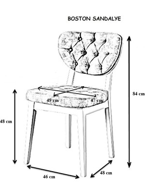MyMassa Boston Yemek Sandalyesi - Mutfak Sandalyesi - Sandalye