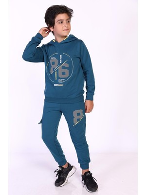 Toontoy Kids Toontoy Erkek Çocuk Kapüşonlu Baskılı Eşofman Takımı