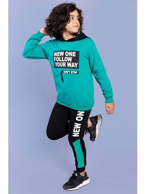 Toontoy Kids Toontoy Erkek Çocuk Kapüşonlu Baskılı Eşofman Takımı