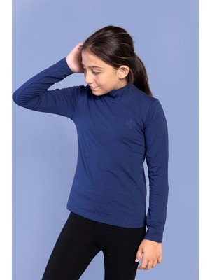 Toontoy Kids Toontoy Kız Çocuk Nakışlı Balıkçı Yaka Okul Tişörtü