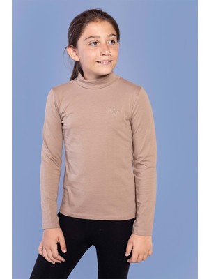 Toontoy Kids Toontoy Kız Çocuk Nakışlı Balıkçı Yaka Okul Tişörtü