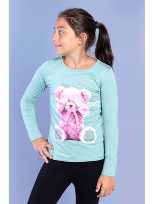 Toontoy Kids Toontoy Kız Çocuk Ayıcık Baskılı Tişört
