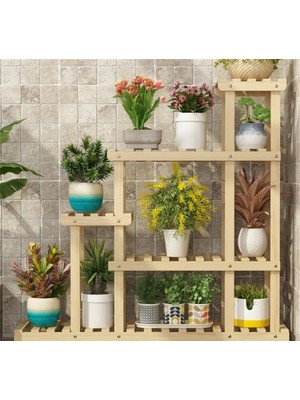 Dembey Ahşap Atölye Ahşap Çiçeklik Modelleri Bahçe Balkon Salon Mobilya Dekoratif  Saksı Rafı Raf Sehpa Modelleri