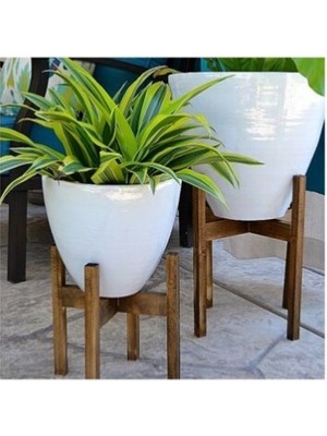 Dembey Ahşap Atölye Ahşap Saksı Ayağı 2 Li Takım