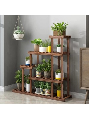 Dembey Ahşap Atölye Ahşap Çiçeklik Kitaplık Saksılık Balkon Bahçe Standı No7