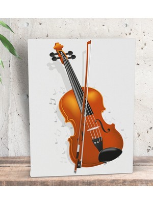 Bk Gift Keman Tasarımlı Dekoratif Mini Kanvas Tablo 15 x 20 Cm-1