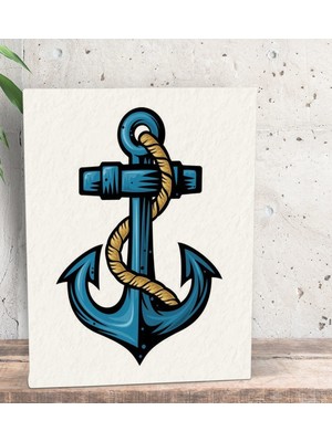 Bk Gift Çapa Tasarımlı Dekoratif Mini Kanvas Tablo 15 x 20 Cm-1