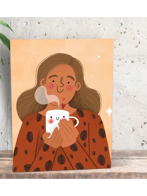 Bk Gift Coffe Tasarımlı Dekoratif Mini Kanvas Tablo 15 x 20 Cm-12