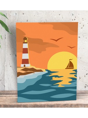 Bk Gift Deniz Feneri Tasarımlı Dekoratif Mini Kanvas Tablo 15 x 20 Cm-2