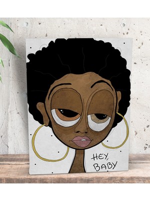 Bk Gift The Lazy People Collection Foxy Lady Tasarımlı Dekoratif Mini Kanvas Tablo 15 x 20 Cm-1