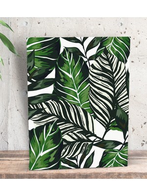 Bk Gift Yaprak Tasarımlı Dekoratif Mini Kanvas Tablo 15 x 20 Cm-1