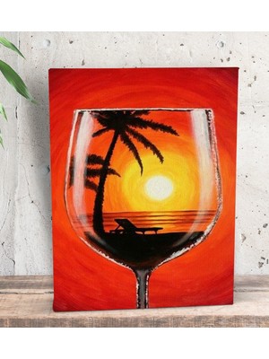 Bk Gift Şarap Tasarımlı Dekoratif Mini Kanvas Tablo 15 x 20 Cm-1
