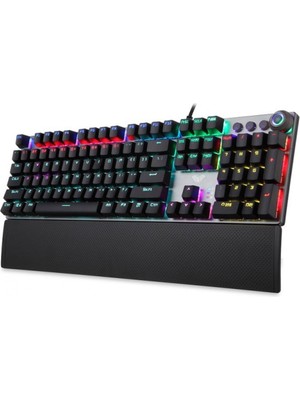 Aula F2058 Bilek Destekli RGB Makrolu Mekanik Kablolu Oyuncu Klavyesi