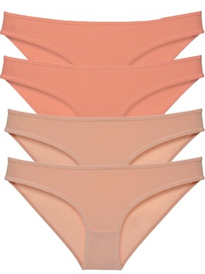 Royaleks 4 Adet Süper Eko Set Likralı Kadın Slip Külot Pudra Ten