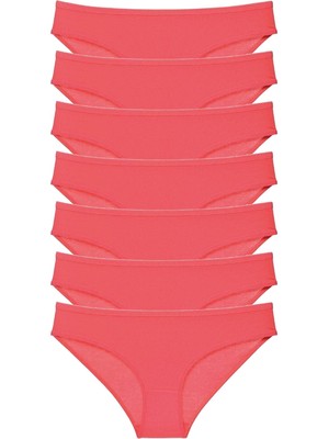 Royaleks 7 Adet Süper Eko Set Likralı Kadın Slip Külot Fuşya