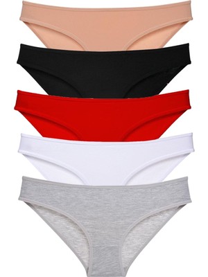 Royaleks 5 Adet Süper Eko Set Likralı Kadın Slip Külot Çok Renkli
