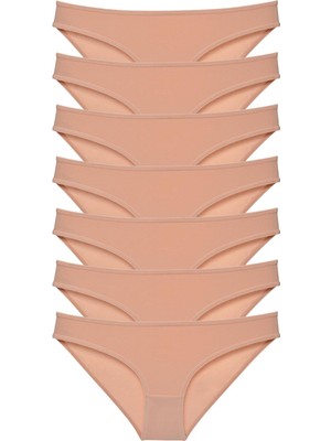 Royaleks 7 Adet Süper Eko Set Likralı Kadın Slip Külot Ten