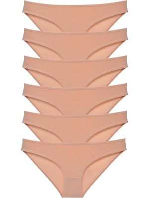 Royaleks 6 Adet Süper Eko Set Likralı Kadın Slip Külot Ten