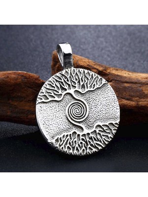 Chavin Viking Etnik Vintage Tılsım Hayat Ağacı Çelik Kolye Ds72