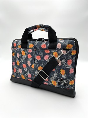 Differ Studio 15.6'' Inç Kot Görünümlü Çiçek Desenli Notebook Laptop Macbook Bilgisayar Çantası