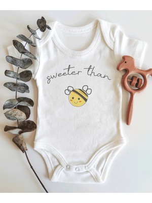 Limon Sweeter Than Bee Kısa Kol Organik Bebek Body
