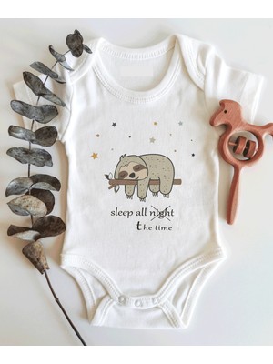 Limon Sleep All The Time Yeşil Kısa Kol Organik Bebek Body