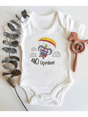 Limon 40 Uçurdum Fil Kısa Kol Organik Bebek Body