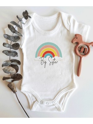 Limon Gökkuşağı Big Sister Kısa Kol Organik Bebek Body