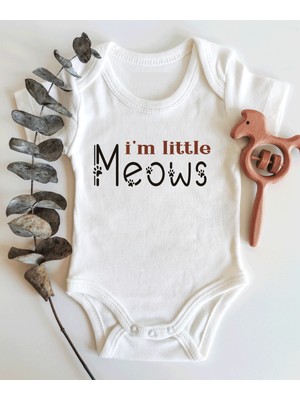 Limon I'm Little Meows Kısa Kol Organik Bebek Body
