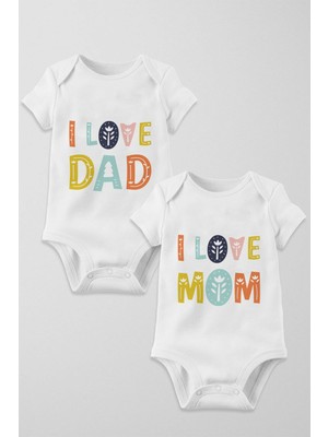 Limon I Love Dad & Mom 2'li Çıtçıtlı Body Seti - Anne Baba Serisi