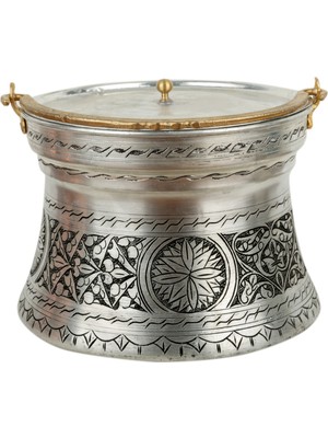 Ustası Antepte Bakır İşlemeli Kalaylı Eskitme Yoğurt Bakır Bakraç 5 lt