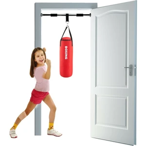 Spor Byfit 53 cm x 20 cm Çocuk Kırmızı Boks Kum Torbası + Barfiks Asma Demiri