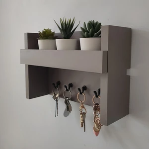 Eblo Home 31 cm Gri Çok Amaçlı Antre Duvar Askı Anahtarl...