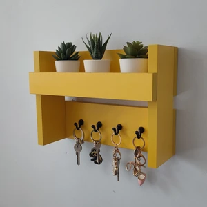 Eblo Home 31 cm Sarı Çok Amaçlı Antre Duvar Askı Anahtarlık