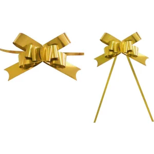 Eminönü Toptancı Rafyadan Metalize Çekmeli Hazır Fiyonk 2 cm - 25 Adet  Altın