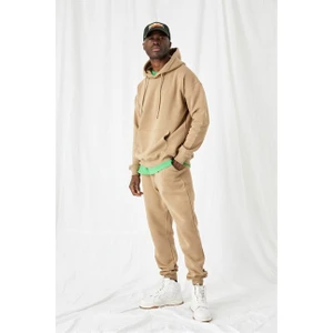 Erkek Stay Oversize Bej Hoodie