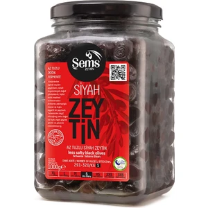 Şems  Süper Özel Siyah Zeytin 1000 Gr 291-320 Kalibre - Cam