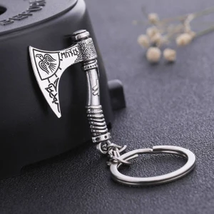 Viking Iskandinav Valknut Triquetra Kolovrat Nordik Figürleri & Sembolleri Balta Çelik Anahtarlık
