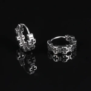 Özel Tasarım Halka Geçirmeli 316L Motorcu Çelik Küpe (Çift)