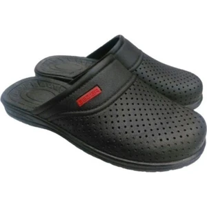 9601 Siyah Erkek Siyah Önü Kapalı Kaymaz Siyah Terlik Banyo Terliği