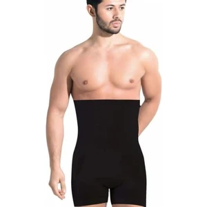 Secret Moda Erkek Toparlayıcı Dikişsiz Yüksek Bel Göbek Saklayan Duble Korse Siyah