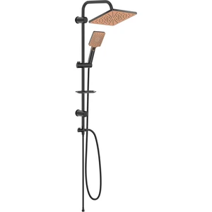 Siyah Altın Robot Duş Takımı Yağmurlama Tepe Duş Köşeli VS-5965