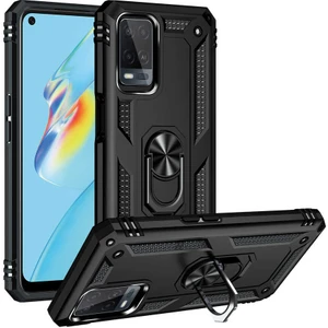 Oppo A54 4g Kılıf Vega Tank Standlı Yüzüklü Mıknatıslı Siyah